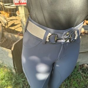 Sparkling tan 1.5” horse Snaffle Bit Belt Elastic 22” to 40”